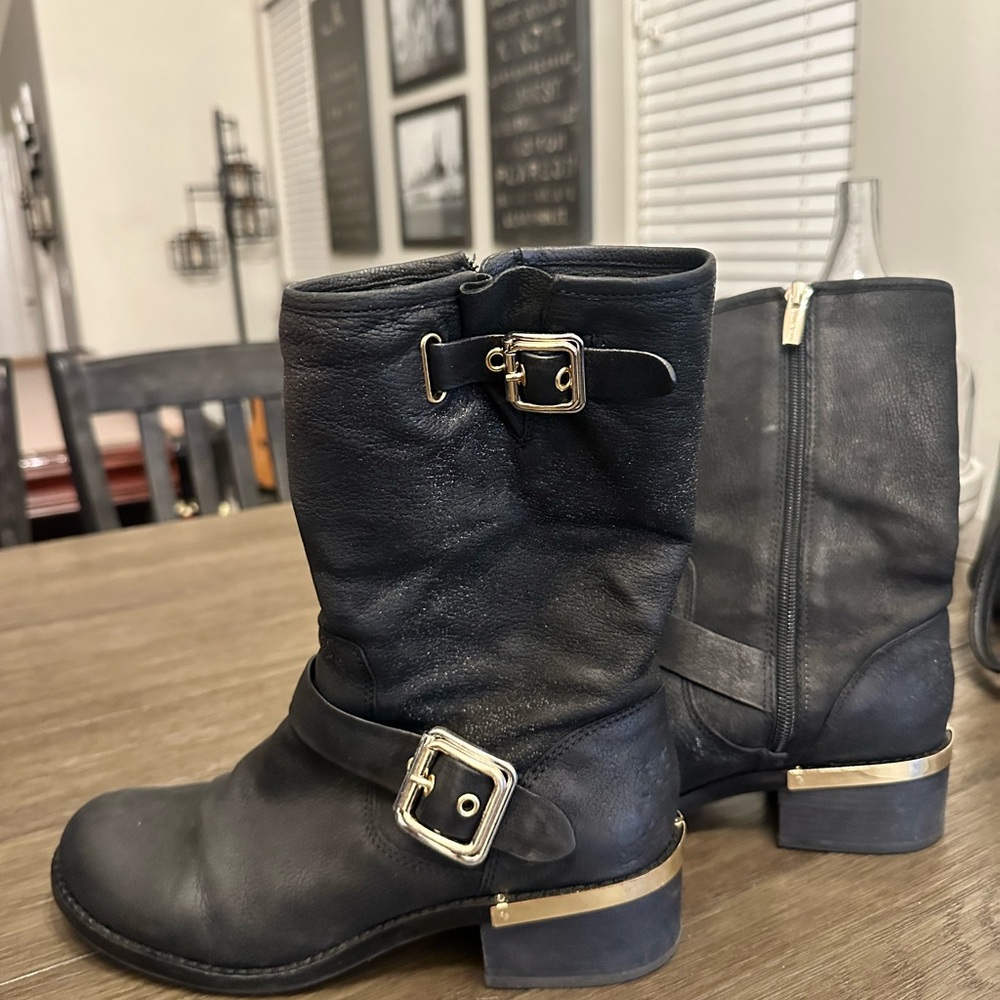Vince Camuto Black Combat & Moto Boots Size 8